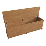Recamier Baú Ripado Box Para Cama Casal Luca Casa D - Cedro