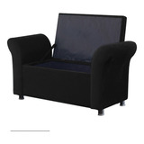 Recamier Calçadeira Bau Egeo 120 X 51 Corino Preto