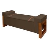 Recamier Divã Banco Baú Sapateira Casal Retro 1,50m Luxo Moderno Para Quarto E Sala Closet Marrom
