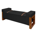 Recamier Divã Banco Baú Sapateira Casal Retro 1,50m Luxo Moderno Para Sala E Quarto Closet Preto