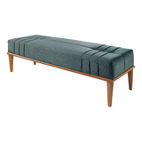 Recamier Puff Banco Em Linho Base Madeira Valentin