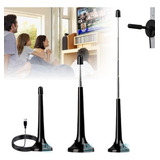 Receptor Antena Interna Digital Tv 3m Hdtv 5dbi 4 Estágios