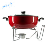 Rechaud Buffet Redondo Alumínio 6,5 Lt Com Tampa De Vidro