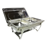 Rechaud Inox 9 Litros 1/2 Panelas Banho Maria 2 Cubas Buffet