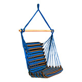 Rede Cadeira Balanço Teto Nylon Impermeável Praia Piscina Cor Azul Caramelo Preto