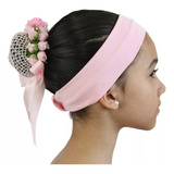 Rede De Cabelo Coque Com Flor Ballet Jazz Menina Bailarina