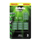 Refil Carga Gillette Mach3 Sensitive Com 16 Cartuchos