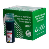 Refil Tinta Verde Recarga Pincel Marcador Quadro Branco C/12