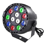 Refletor Canhão Par 12 Leds Rgb Dmx Jogo De Luz Sensor Dj