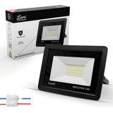 Refletor Led 100w Lumi Holofote Bivolt 6000k Ip66 Frio Cor Da Carcaça Preto Cor Da Luz Branco-frio 110v/220v