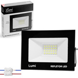 Refletor Super Micro Led Holofote Pro 50w Bivolt Prova D'água Cor Da Luz Branco Frio Lumi