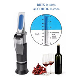 Refratômetro Atc Brix 0-40% 0-25% Álcool Vinhos Cervejas Mel