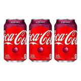 Refrigerante Coca Cola Cherry Cereja Caixa 3 Latas 355ml