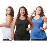 Regata Feminina Academia Dry Fit Fitness Kit Com 3 Peças