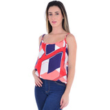 Regata Feminina Alça Fina Estampada Blusa Linda 
