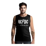 Regata Masculina Ac/dc Back N Black Logo Banda Rock Camiseta