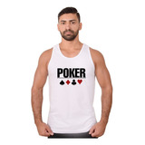 Regata Masculina Algodão Poker Casual Básica