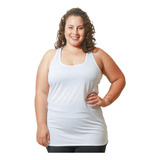 Regata Plus Size Feminina Dry Fit Comprida Para Academia