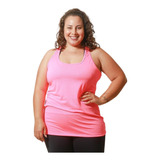 Regata Plus Size Feminina Dry Fit Comprida Para Academia