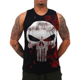 Regata Skull Justiceiro Caveira Camiseta Masculina