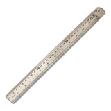 Regua De Aco Inox Brasfort 300mm 8662 Com Escala