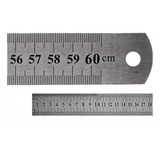 Régua De Metal - Aço Inox - Com 60 Cm Comprimento