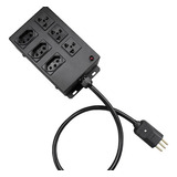 Régua Extensão 10 Metros 6 Tomadas (3 Universal) Metal 4000w Cor Preto Voltagem 110v/220v