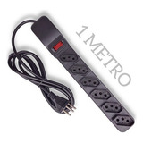 Régua Extensão Elétrica Filtro Linha 6 Tomada 1 Metro