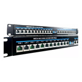 Regua Patch Panel Gigabit Poe 24volts 12 Portas 10/100/1000 