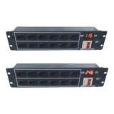 Régua Rack Som Profissional 12 Tomadas Disjuntor Voltímetro Cor Preto 127v/220v