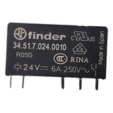 Rele 24v Finder 24vcc 6a 1 Contato Reversível 345170240010
