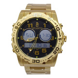 Relógio Atlantis Catraca Giratória Dourado 50resistente Água