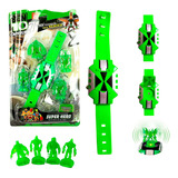 Relógio Ben 10 Omnitrix C/ Som Luz E 4 Bonecos Ominiverse