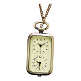 Relógio Bolso Steampunk + Corrente Vintage Retangular 2 Dial