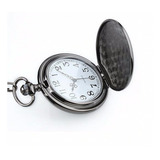 Relógio Bolso Steampunk Preto + Corrente Retro Vintage Cores