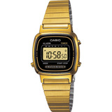 Relógio Casio Feminino La670 Tamanho Mini Dourado/ Preto