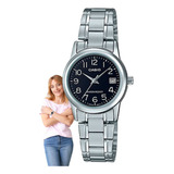 Relógio Casio Feminino Prata Ltp-v002d-1budf