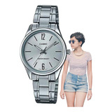 Relógio Casio Feminino Prata Ltp-v005d-7budf