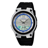 Relógio Casio Masculino Aw-82-7av Pescaria Cor Da Correia Preto Cor Do Bisel Preto Cor Do Fundo Prateado