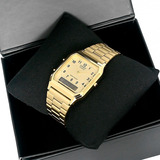 Relógio Casio Unissex Vintage Aq-230ga 9bmq Dourado Quadrado