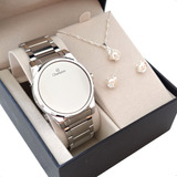 Relógio Champion Ch40124s Feminino Digital Led Espelhado Social Kit Cor Da Correia Prata Cor Do Bisel Prata