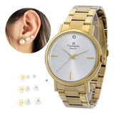 Relógio Magnum Feminino MG27453A Prata/ Dourado