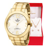 Relógio Champion Feminino Analógico Dourado +