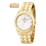 Relógio Champion Feminino Dourado Cn25298g Aço