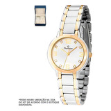 Relógio Champion Feminino Misto Colar Brinco Prova D'agua Cor Do Bisel Dourado Cor Do Fundo Prata 2