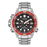 Relógio Citizen Masculino Aqualand Promaster Tz31141v Bn2039 Cor Da Correia Prateado Cor Do Bisel Laranja Cor Do Fundo Preto