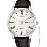 Relógio Citizen Masculino Automatico Tz20804n Aço Couro Cor Da Correia Preto Cor Do Bisel Prata Cor Do Fundo Prata