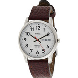 Relógio Com Pulseira De Couro Timex Easy Reader Day-date