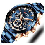 Relógio Curren Masculino Funcional 8355 Azul