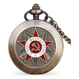 Relógio De Bolso Antigo Soviético Corrente